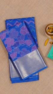 Multi-Colour Ikkat Silk Saree with Self Zari Border