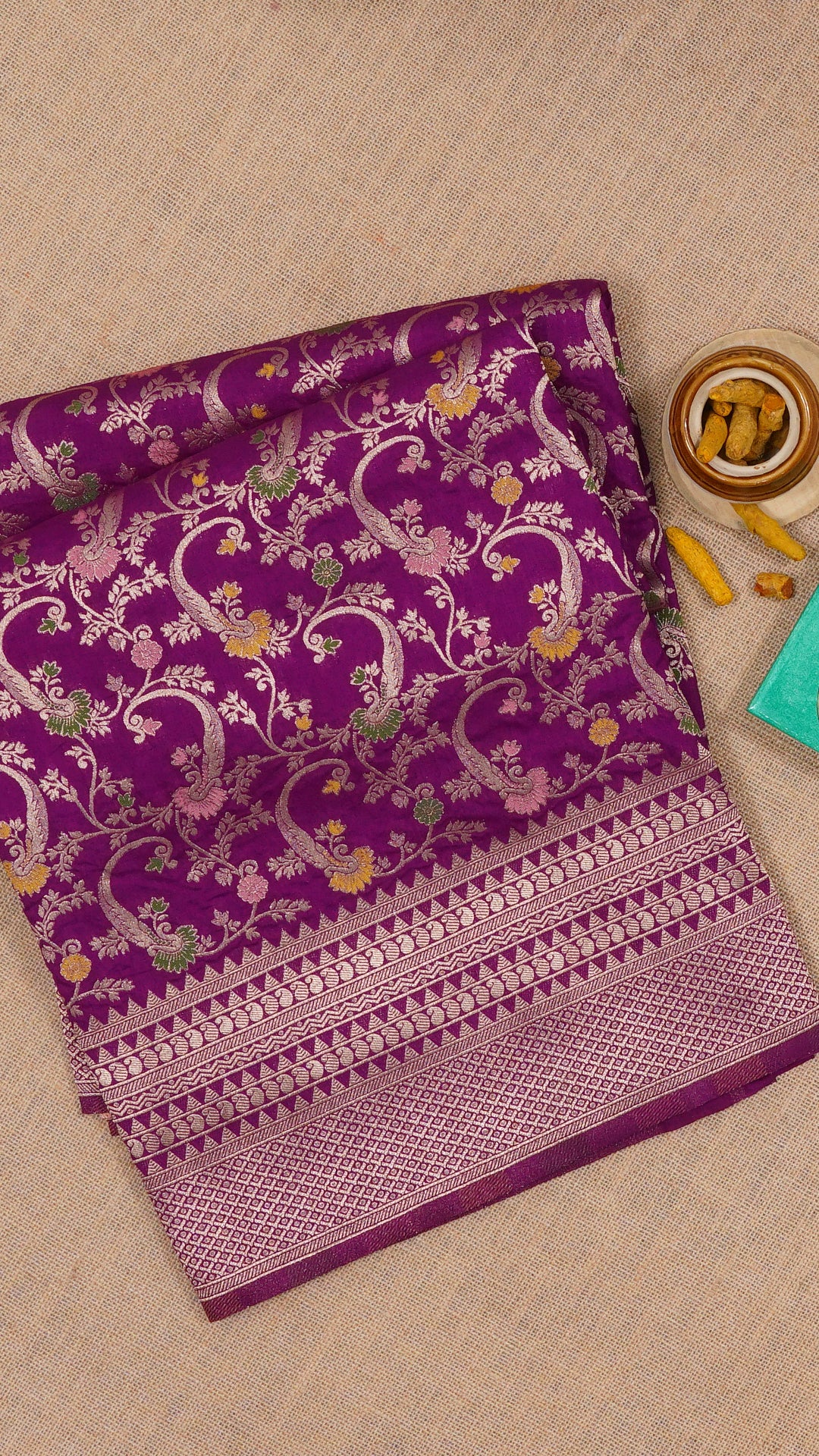 Multi-Colour Crepe Silk Saree with Self Zari Border