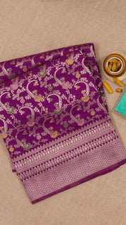 Multi-Colour Crepe Silk Saree with Self Zari Border