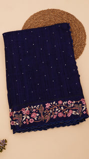 Casual Jute Silk Saree with Thread Embroidery Border