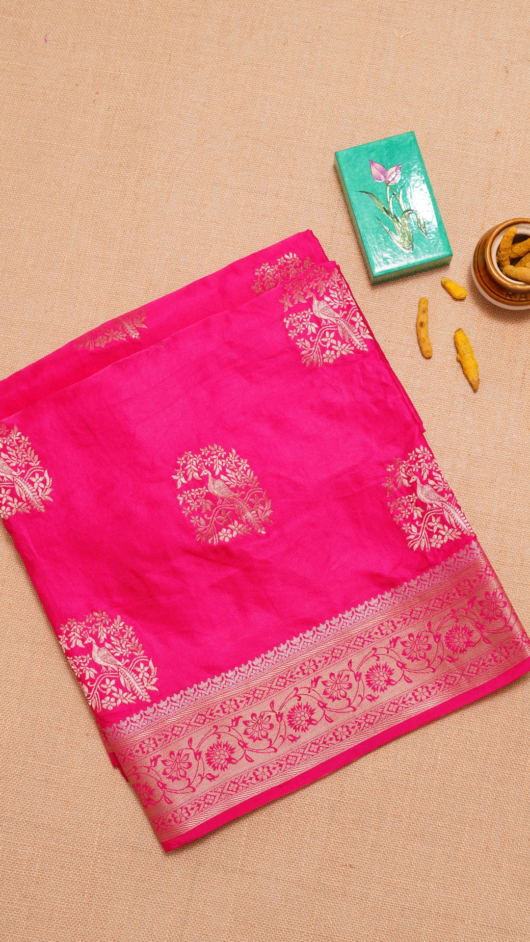 Multi-Colour Dola Silk Saree with Self Zari Border