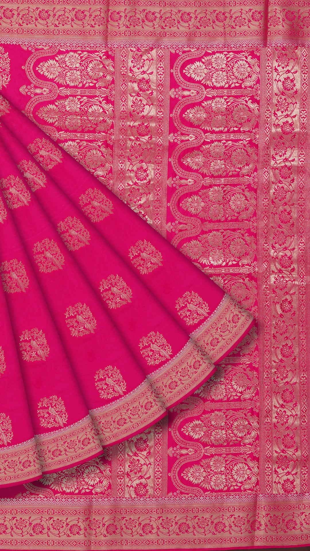 Multi-Colour Dola Silk Saree with Self Zari Border