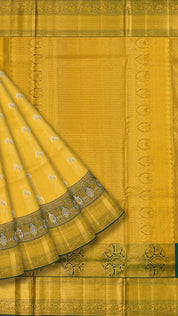 Gold Dharmavaram Pattu Saree with Contrast Zari Border