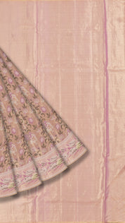 Lavender Dharmavaram Pattu Saree with Floral Border