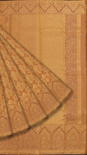Biscuit Dharmavaram Pattu Saree with Self Brocade Design