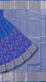 Multi-Colour Ikkat Silk Saree with Self Zari Border