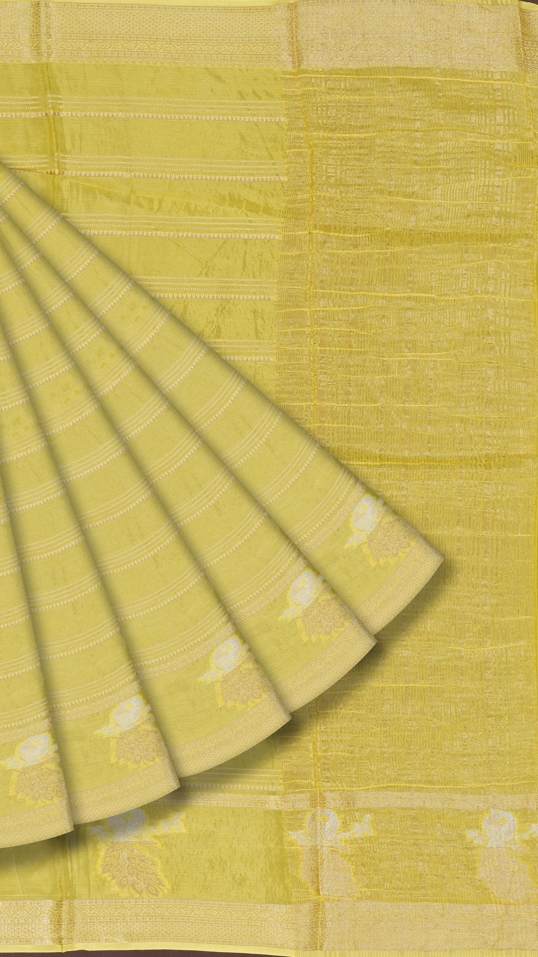 Multicolor Mashru Silk Saree with Floral Design & Zari Border