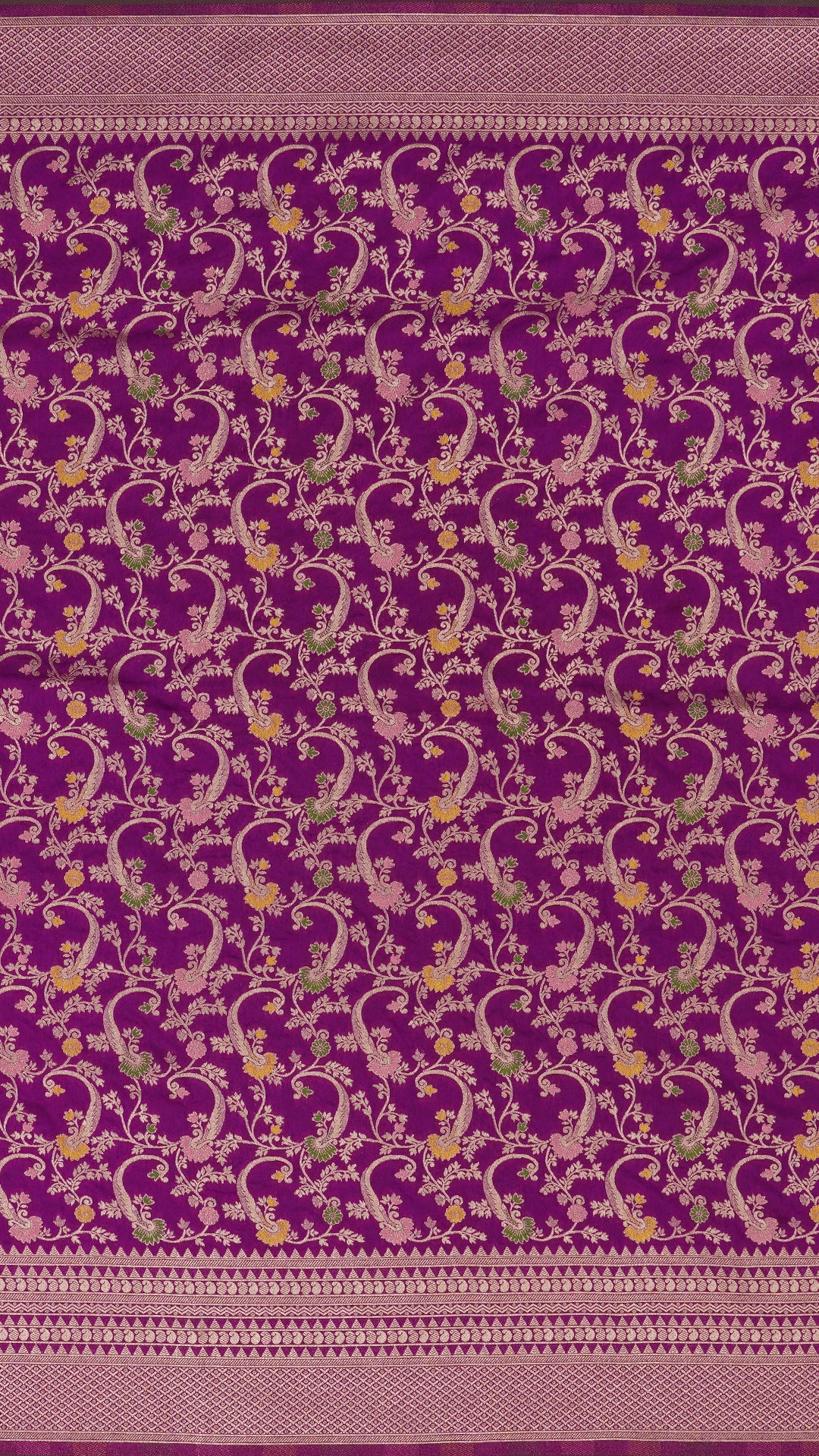 Multi-Colour Crepe Silk Saree with Self Zari Border