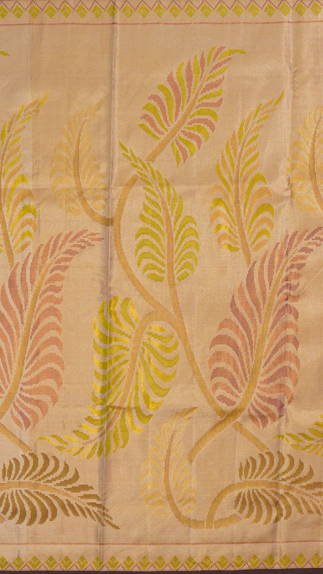 Gold Dharmavaram Pattu Saree with Contrast Border