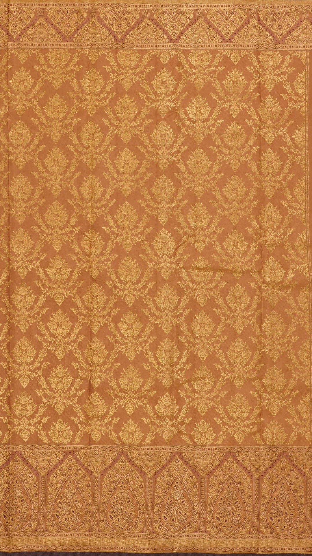 Biscuit Dharmavaram Pattu Saree with Self Brocade Design