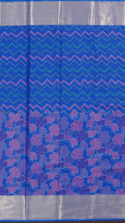 Multi-Colour Ikkat Silk Saree with Self Zari Border