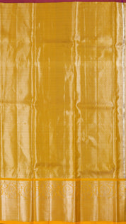 Golden Yellow Silk Pavada with Multi-Butta and Designer Border