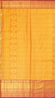 Gold Dharmavaram Pattu Saree with Contrast Zari Border