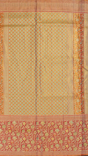 Sea Green Dharmavaram Pattu Saree with Floral Border