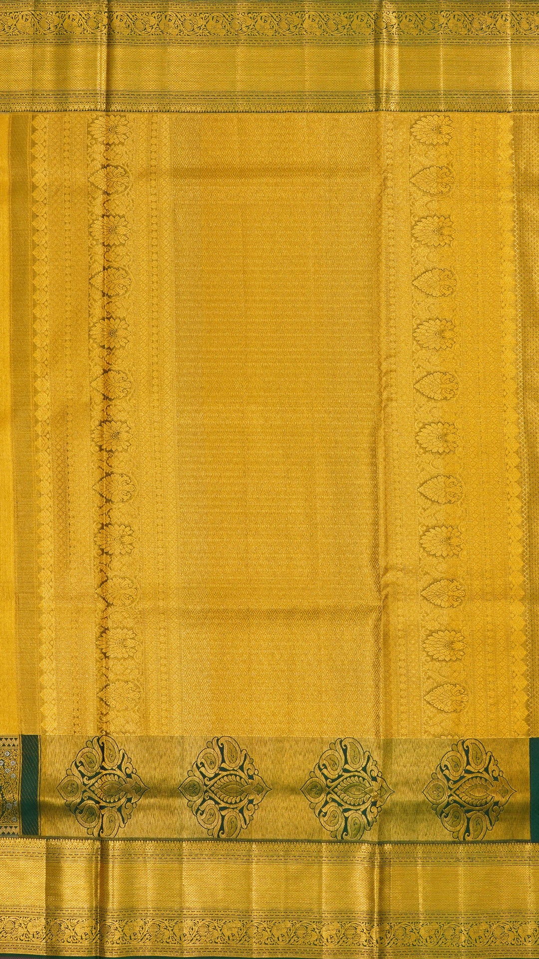 Gold Dharmavaram Pattu Saree with Contrast Zari Border
