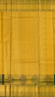 Gold Dharmavaram Pattu Saree with Contrast Zari Border
