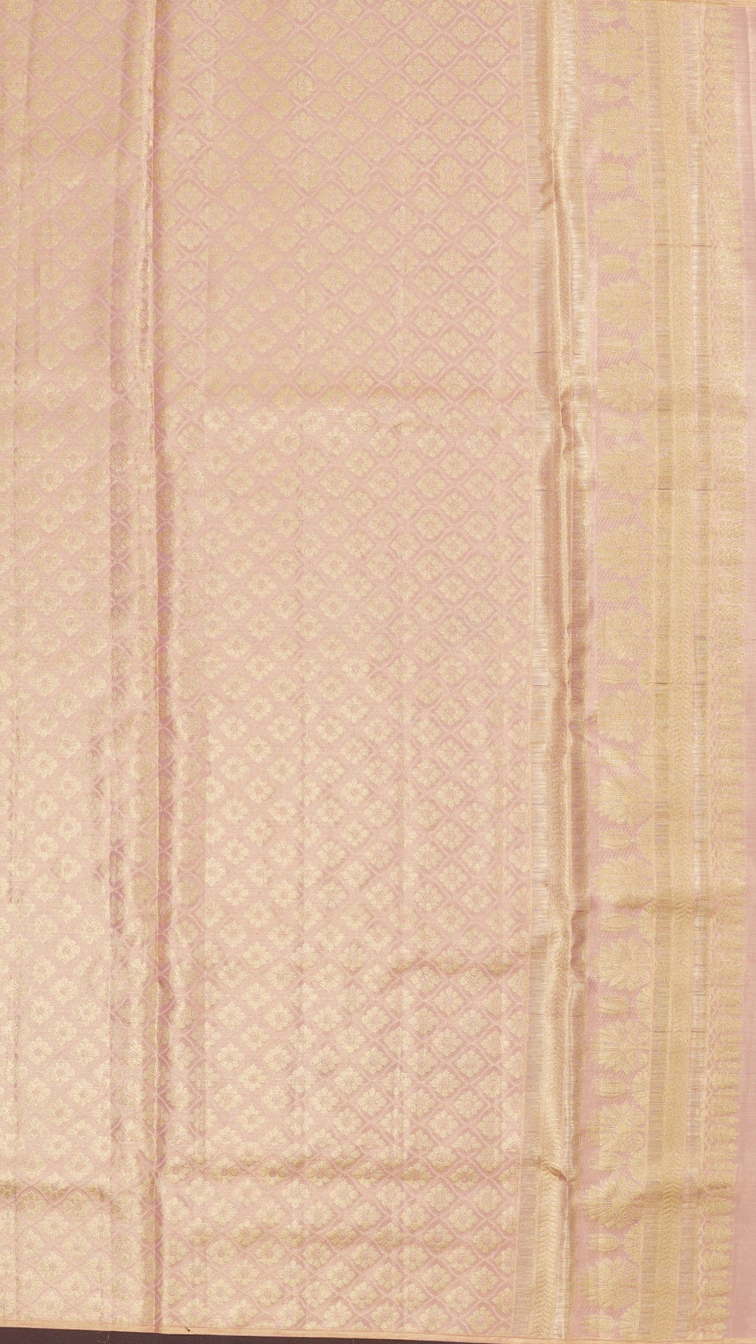 Lavender Dharmavaram Pattu Saree with Floral Border