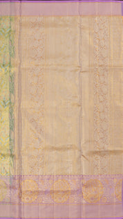 Sea Green Dharmavaram Pattu Saree with Zari Border