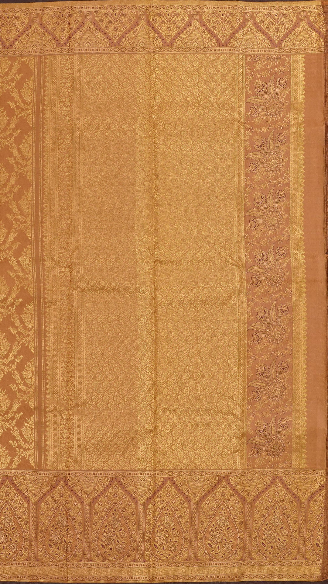 Biscuit Dharmavaram Pattu Saree with Self Brocade Design