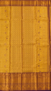 Gold Dharmavaram Pattu Saree with Contrast Zari Border