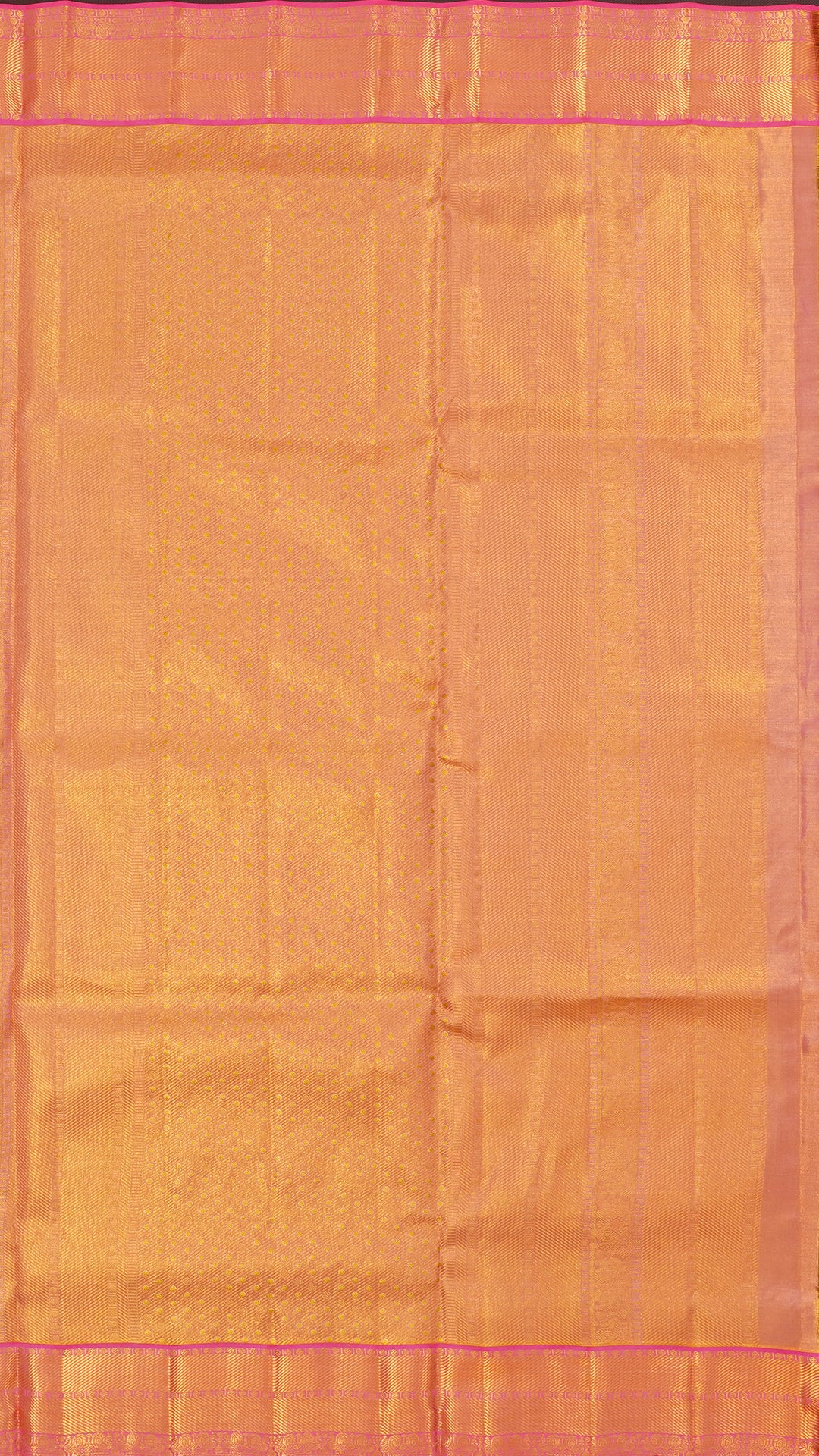 Peach Dharmavaram Pattu Saree with Contrast Zari Border