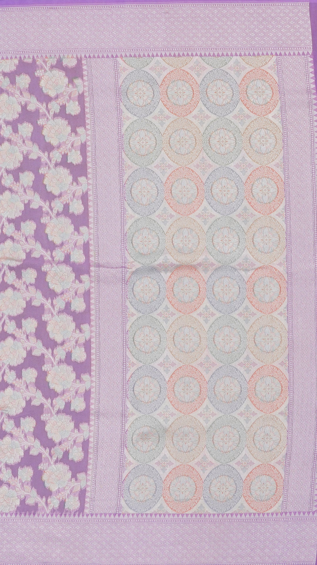 Lavender Bhagalpur Silk Saree with Self Kaddi Border