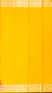 Yellow Kanchipuram Saree with Meenakari Border