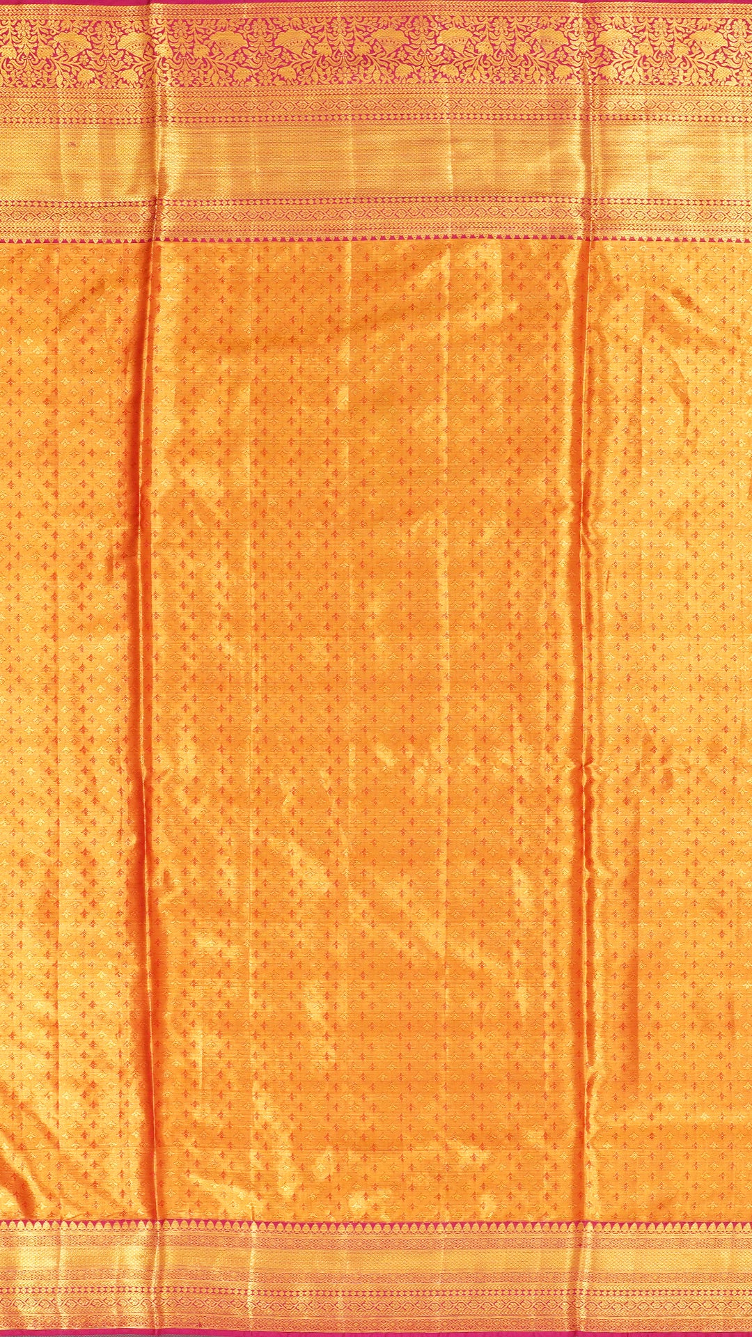 Gold Dharmavaram Pattu Saree with Contrast Zari Border