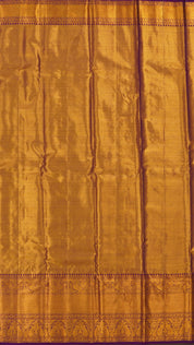 Gold Dharmavaram Pattu Saree with Contrast Zari Border