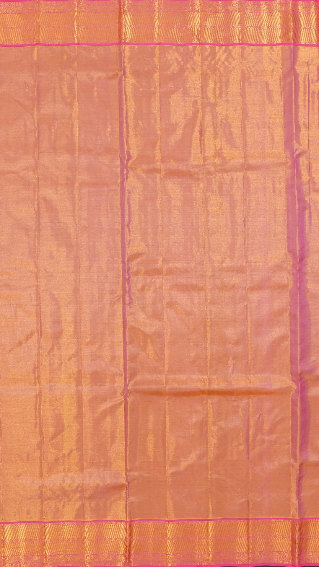 Peach Dharmavaram Pattu Saree with Contrast Zari Border