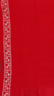 Red Crepe Silk Saree with Self Kaddi Border