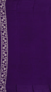Violet Crepe Silk Saree with Self Kaddi Border