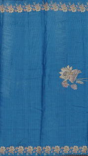 Multicolor Chanderi Silk Saree with Self Lotus Border