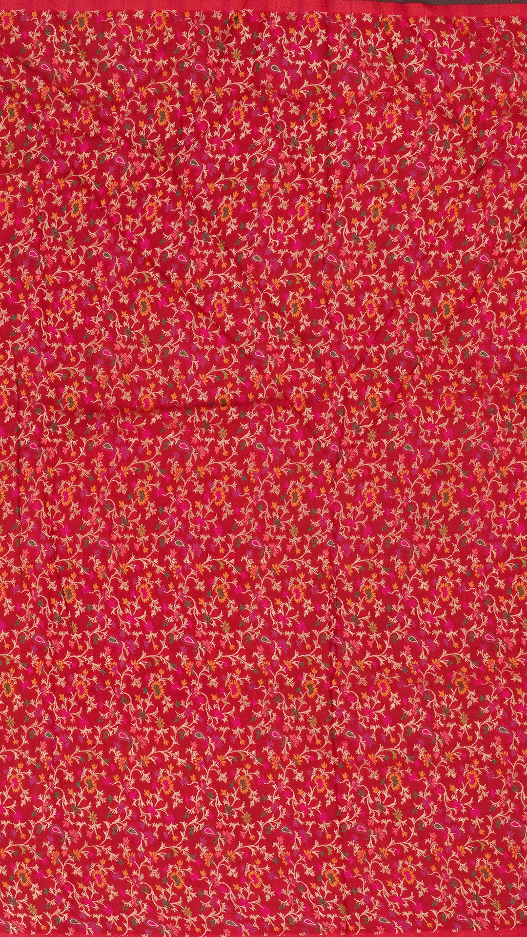 Multicolor Mashru Silk Saree with Floral Design & Zari Border