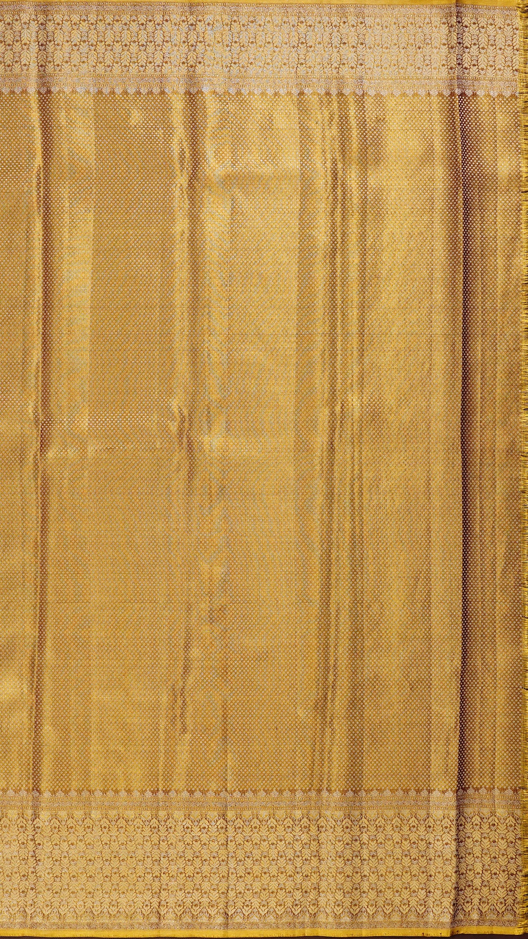 Yellow Kanchipuram Saree with Meenakari Border