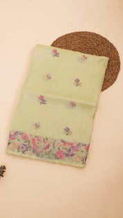 Tusser Silk Saree in Pista Green for Subtle Everyday Style