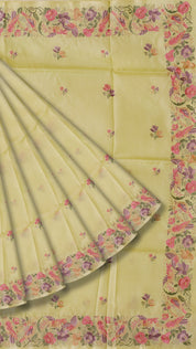 Tusser Silk Saree in Pista Green for Subtle Everyday Style