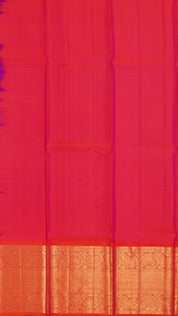Purple and Red Silk Pavada with Silver Line Detailing
