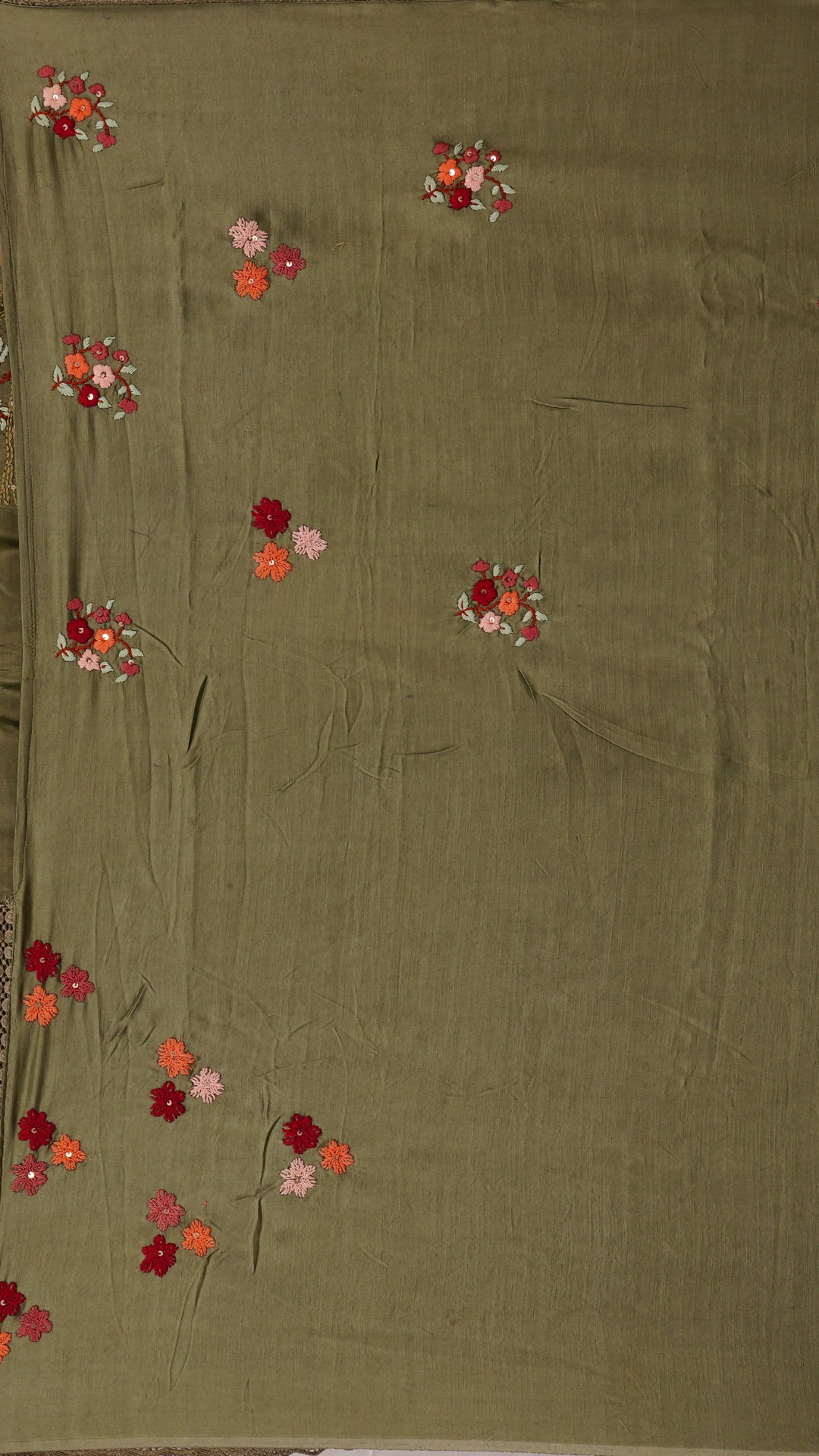 Mehendi Green Tusser Silk Saree with Self Butta Details