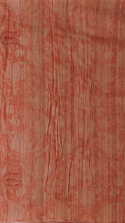 Peach Tusser Silk Saree with Seamless No-Border Finish