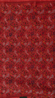 Brick Red Tusser Silk Saree with Lace Border for Daily Charm