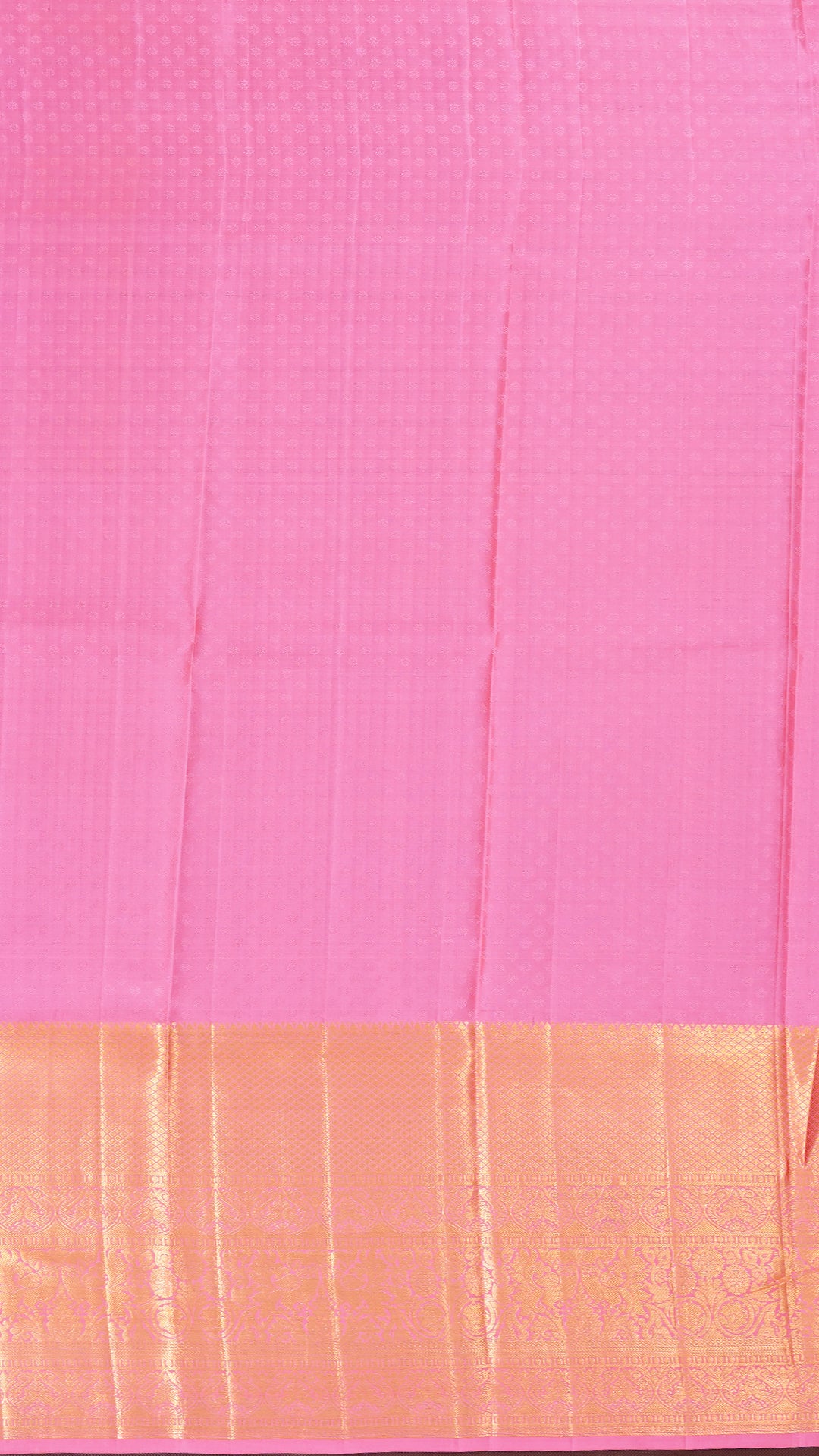Bottle Green Silk Pavada with Pink Designer Contrast Border