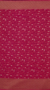 Dark Pink Georgette Silk Saree with Medium Gold Self Zari Border