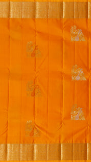 Mango Yellow Kanchipuram Butta Saree with Self Zari Border & Butta Blouse