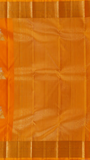 Mango Yellow Kanchipuram Butta Saree with Self Zari Border & Butta Blouse