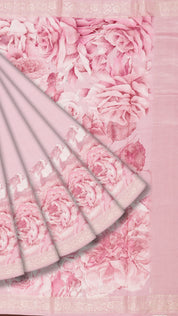 Light Baby Pink Chiniya Saree with Zari Work