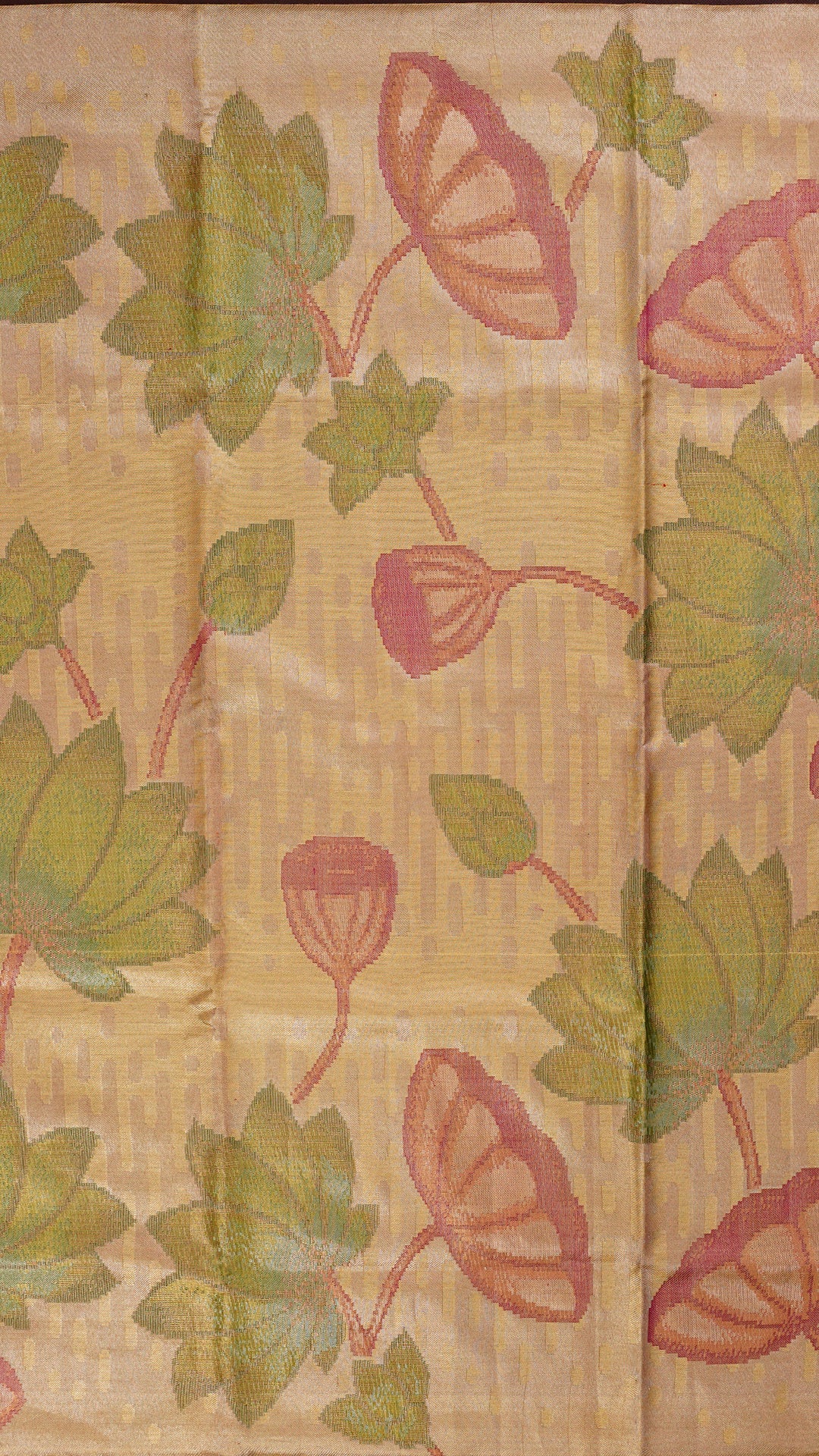 Gold Kanchipuram Saree with All-Over Cross Checks