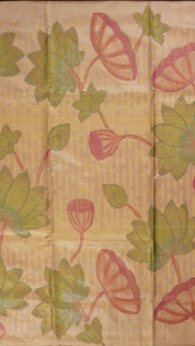 Gold Kanchipuram Saree with All-Over Cross Checks