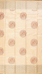 Wheat Kanchipuram Saree with Meenakari Butta
