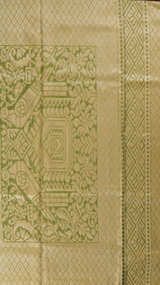 Gold Kanchipuram Saree with All-Over Cross Checks